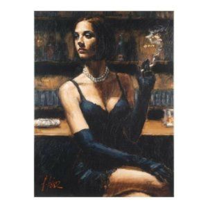 Fabian Perez, "Study Brunette At Bar" Hand Textured Limited Edition